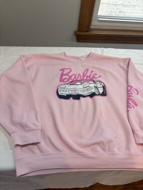Barbie Light Pink Crewneck with Black Logo Print